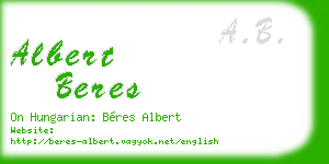 albert beres business card
