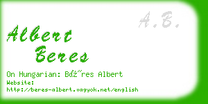 albert beres business card